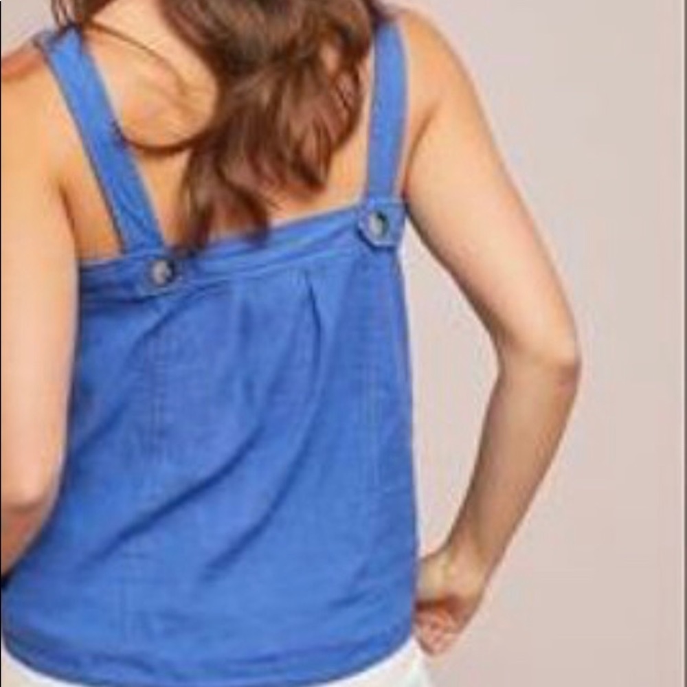 Sale EUC Anthro Maeve Berea Linen Buttondown Tank - Picture 8 of 8